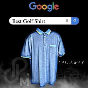 Callaway Polo Men's Short Sleeve Collared Opti-Dri Golf Shirt Blue Size Large